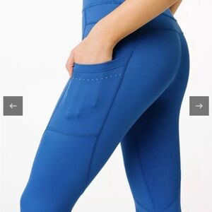 Zyia Blue Reflective Leggings High Rise 24” Sz 6-8